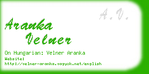 aranka velner business card